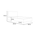 Mika P Frans bed 120x190 vierkant en een halve design opslagcontainer 