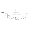 Modern gestoffeerd tweepersoonsbed met opbergruimte 170x200 Priya M3 