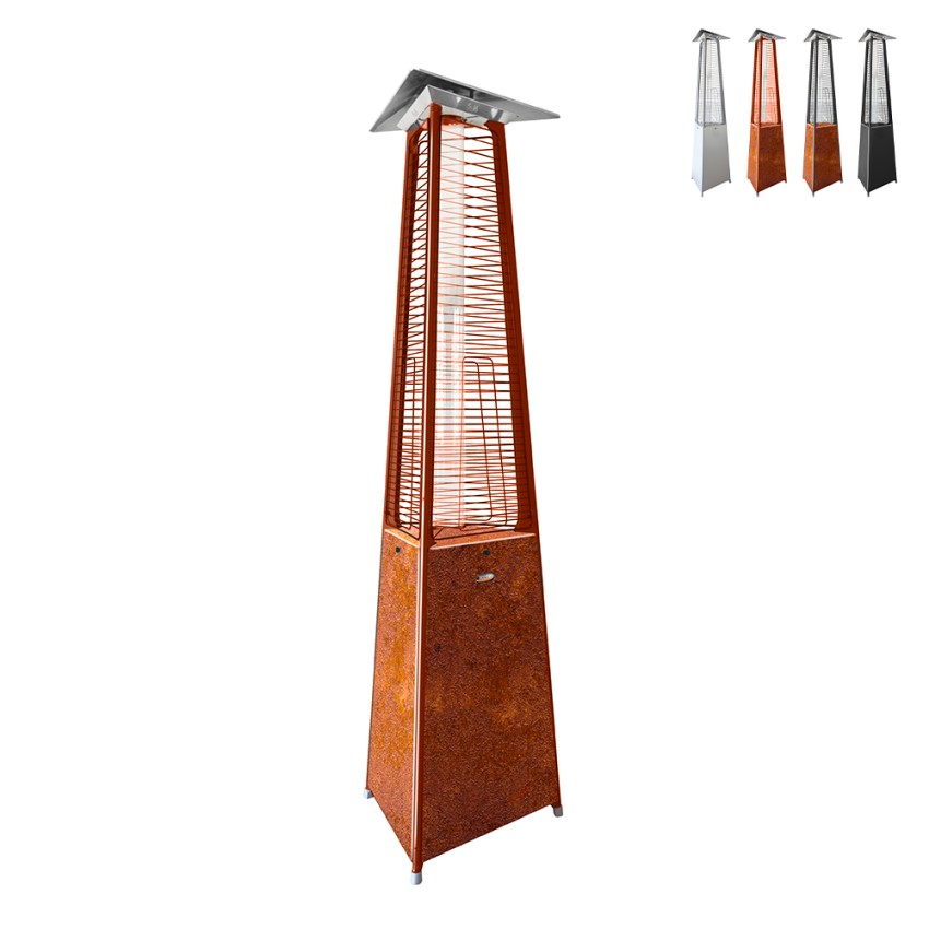 Falò Evo Pyramidale Verwarmingskachel Aardgas Buiten Café Restaurant Aanbieding Falò Evo Pyramidale Verwarmingskachel Aardgas Buiten Café Restaurant Aanbieding