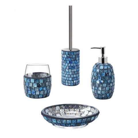 Crystal badkameraccessoireset, inclusief zeeppomp, toiletborstel en tandenborstelhouder Aanbieding