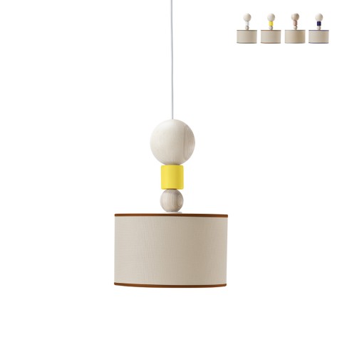 Design hanglamp plafond hout stof Spiedino 24D Aanbieding