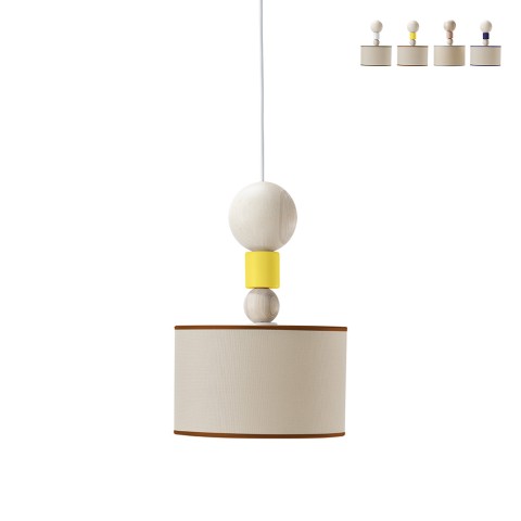Design plafondlamp hout stof Spiedino 24D Aanbieding