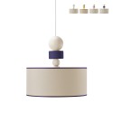Hanglamp plafondontwerp hout stof Spiedino 40D Aanbieding