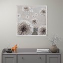 Handgeschilderd schilderij met lijst canvas bloemen paardebloemen 100x100 cm W729 Aanbieding