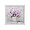 Handgeschilderd schilderij vaas met paarse bloemen op doek met lijst 30x30 cm W602 Korting