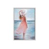 Schilderij handgeschilderd vrouw strand reliëf op doek 60x90cm W714 Korting
