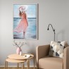 Schilderij handgeschilderd vrouw strand reliëf op doek 60x90cm W714 Aanbieding