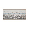 Handgeschilderd schilderij bloemenveld 65x150cm op doek met lijst W717 Korting