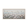 Handgeschilderd schilderij bloemenveld 65x150cm op canvas met lijst W717 Korting
