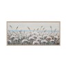 Handgeschilderd schilderij bloemenveld 65x150cm op doek met lijst W717 Korting