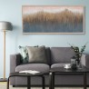 Gouden abstract handgeschilderd schilderij op doek 65x150 cm met lijst W723 Aanbieding