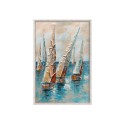 Handgeschilderd schilderij zeilboten op doek 60x90cm met lijst Z432 Korting