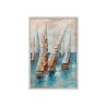 Handgeschilderd schilderij zeilboten op doek 60x90cm met lijst Z432 Korting