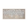 Handgeschilderd schilderij op doek 65x150cm witte bloemen met lijst z442 Korting