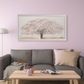 Handgeschilderd doek witte boom met lijst 60x120cm Z643 Aanbieding