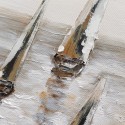 Handgeschilderd schilderij op doek 30x90cm zeilboten met lijst Z511 Voorraad