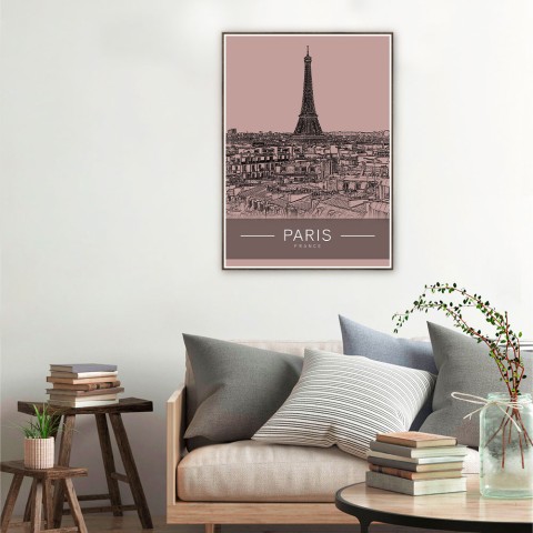 Fotokunst stad Parijs met lijst 50x70cm Unika 0007 Aanbieding