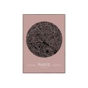 Fotoafdruk stadsplattegrond Parijs lijst 50x70cm Unika 0008 Verkoop