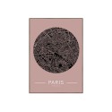 Fotoprint stadskaart Parijs met lijst 50x70cm Unika 0008 Verkoop
