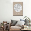Fotoprint stadkaart Milaan met lijst 50x70cm Unika 0012 Aanbieding