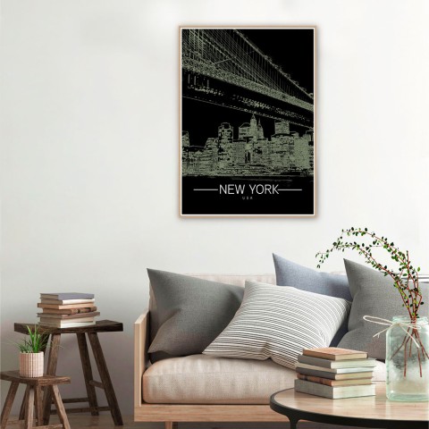 Fotoposter New York stad in lijst 50x70cm Unika 0013 Aanbieding