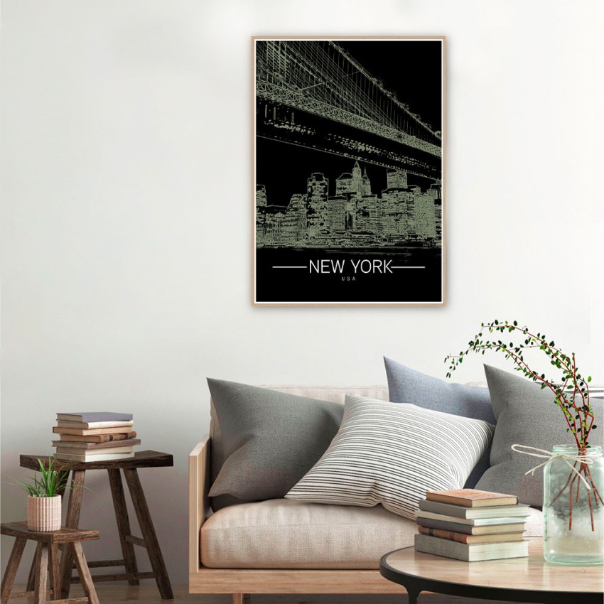 Fotoposter New York stad in lijst 50x70cm Unika 0013 Aanbieding