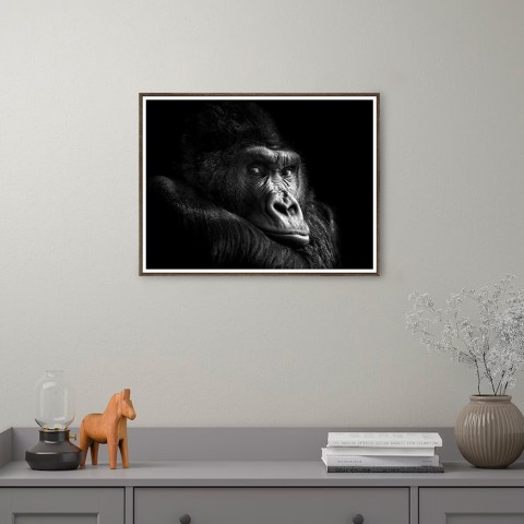 Print foto gorilla fotolijst dieren 30x40cm Unika 0026 Aanbieding