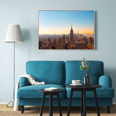 Fotoprint schilderij panorama New York lijst 70x100cm Unika 0034 Aanbieding