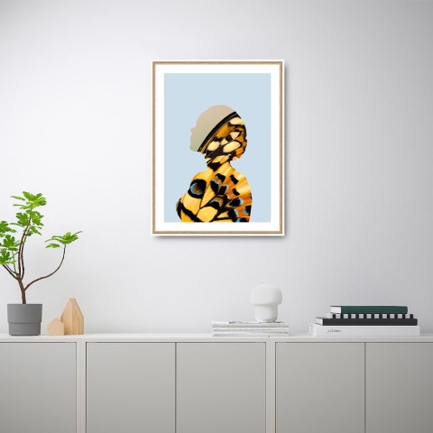 Foto print fotografie vrouw vleugels vlinder frame 30x40cm Unika 0043