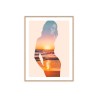 Fotoprint vrouw strand zonsondergang lijst 30x40cm Unika 0044 Verkoop
