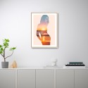 Fotoprint vrouw strand zonsondergang lijst 30x40cm Unika 0044 Aanbieding