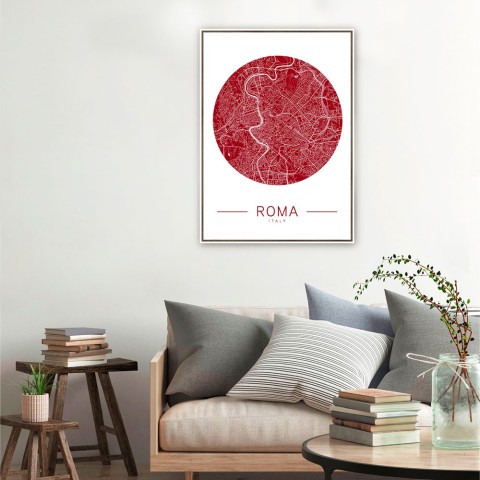 Rome stadsplattegrond fotolijst print poster 50x70cm Unika 0068