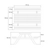Houten picknicktafel met banken voor tuin 180x150cm Aanbod