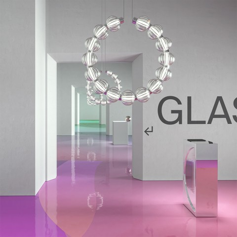 Moderne design glazen bollen LED plafond kroonluchter Amulet Maytoni