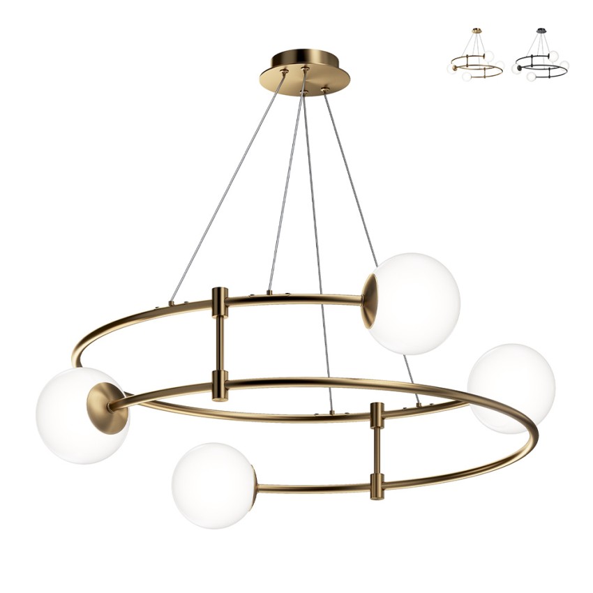 Moderne hanglamp Balance Maytoni met 4 matglazen bollen in cirkelvorm ontwerp Verkoop Moderne hanglamp Balance Maytoni met 4 matglazen bollen in cirkelvorm ontwerp Verkoop