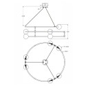 Moderne hanglamp met 6 glazen bollen, spiraalvormige ringen Balance Maytoni Model