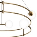 Moderne hanglamp met 6 glazen bollen, spiraalvormige ringen Balance Maytoni Voorraad