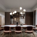 Moderne hanglamp met 6 glazen bollen, spiraalvormige ringen Balance Maytoni Aanbod