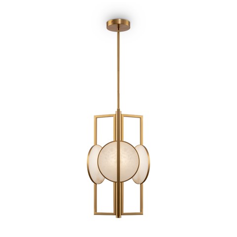 Moderne hanglamp in goudkleurig metaal met 3 lampen Marmer Maytoni Aanbieding