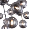Plafondlamp chroom met glazen bollen rookglas Dallas Maytoni Korting