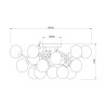 Plafondlamp chroom met glazen bollen rookglas Dallas Maytoni Catalogus