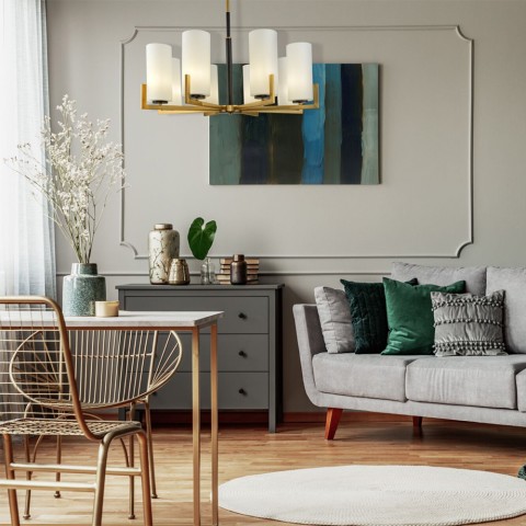 Moderne messing kroonluchter plafondlamp met 8 lampen Fortano Maytoni Aanbieding