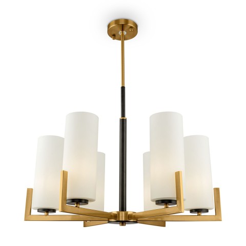 Moderne plafondkandelaar in messing met 6 lampen Fortano Maytoni Aanbieding