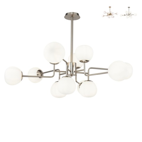 Moderne hanglamp met 12 opaalglazen bollen Erich Maytoni Aanbieding
