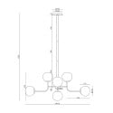 Moderne woonkamer hanglamp 8 bollen wit glas Erich Maytoni Afmetingen