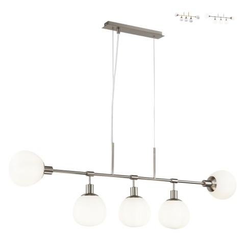 Moderne hanglamp met glazen bollen in wit Erich Maytoni Aanbieding