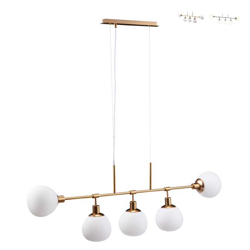 Moderne hanglamp met glazen bollen in wit Erich Maytoni Verkoop Moderne hanglamp met glazen bollen in wit Erich Maytoni Verkoop