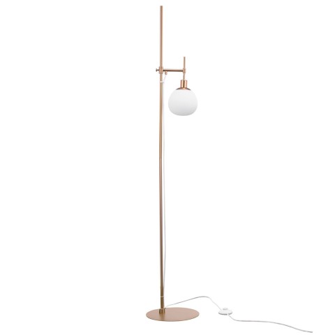 Gouden vloerlamp met witte bolvormige kap Erich Maytoni Aanbieding