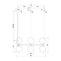 Hanglamp woonkamer ringvormig met 6 lichts Maytoni Ring Afmetingen