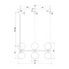 Hanglamp woonkamer ringvormig met 6 lichts Maytoni Ring Afmetingen